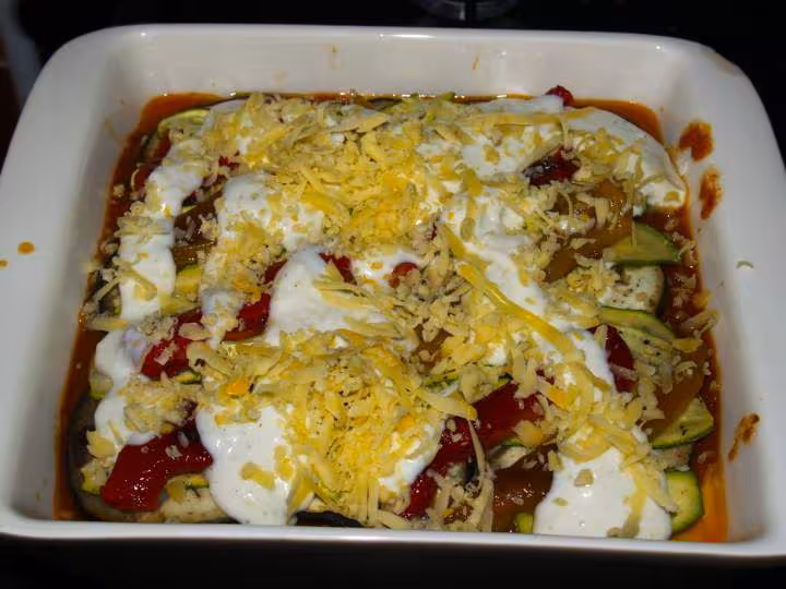 Lasagne vegetarienne etapes