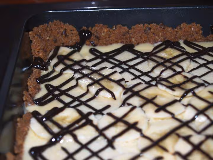 Tarte au flan et banane