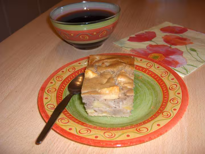 1 part du gateau aux pommes