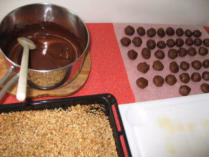 Rochers pralines enrobage