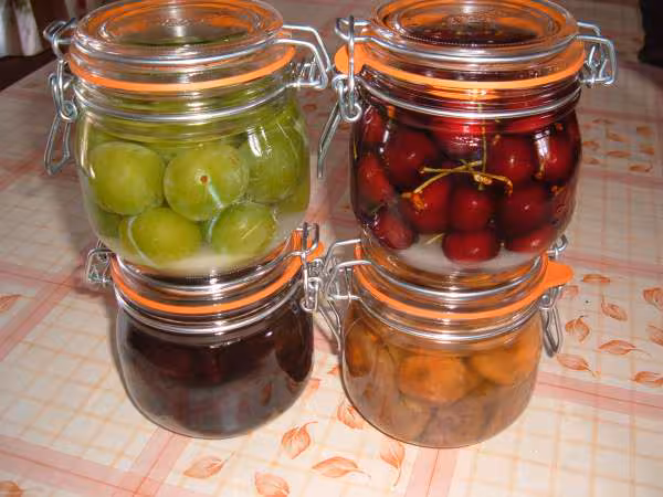 Conserves de fruits a l alcool