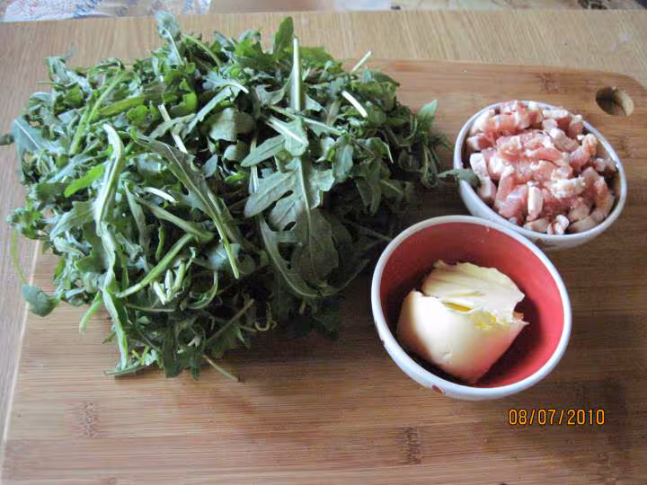1 2 bageutte de roquette et lardons a la vinaigrette