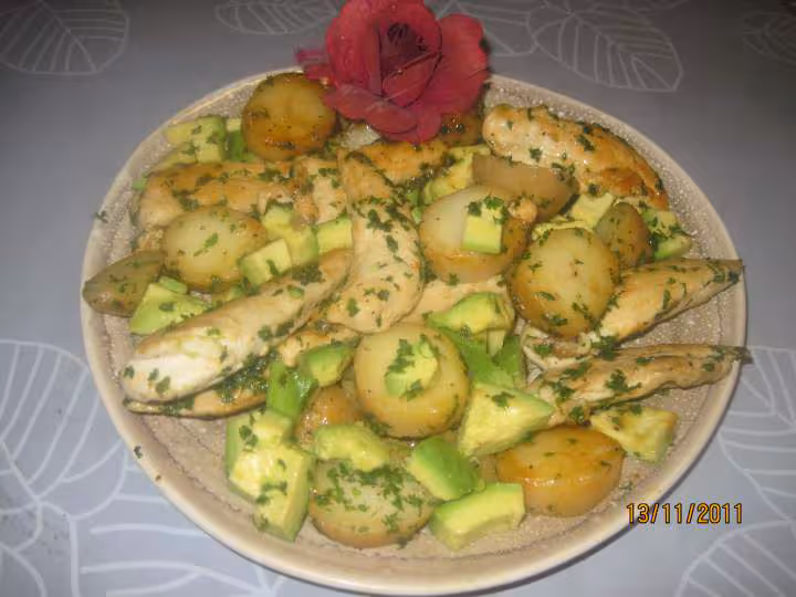 Aiguillettes de poulet a l avocat persillee