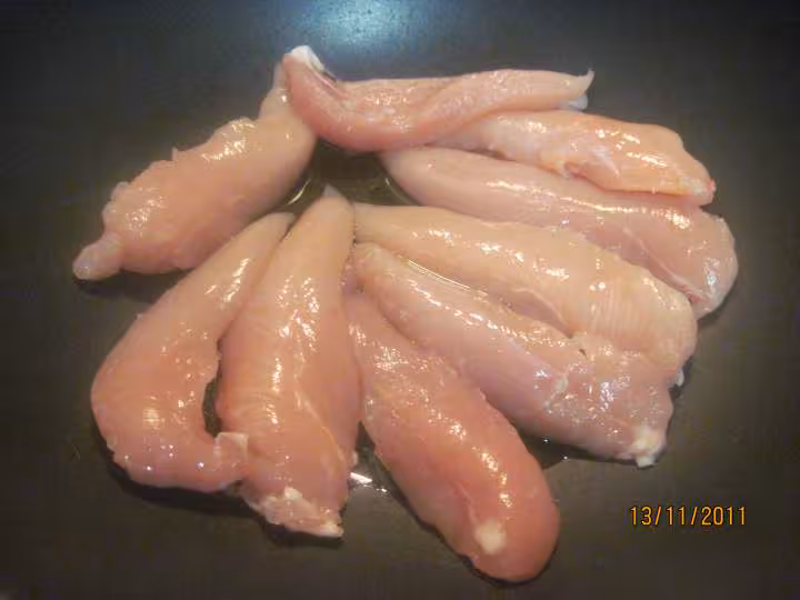 Aiguillettes de poulet a l avocat persillee
