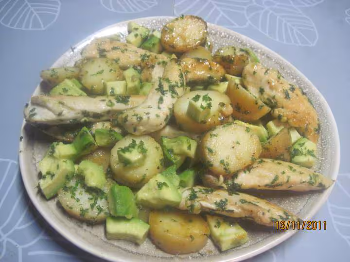 Aiguillettes de poulet a l avocat persillee