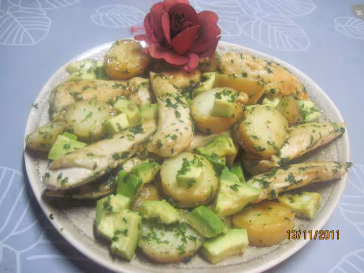 Aiguillettes de poulet a l avocat persillee