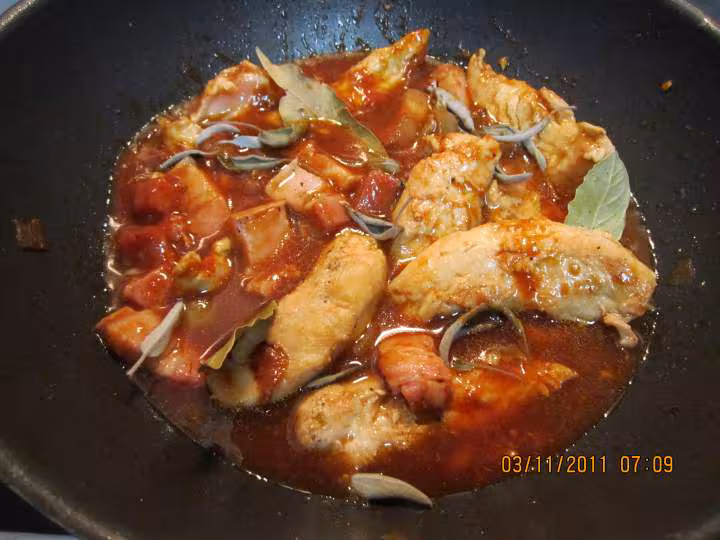 Aiguillettes de poulet a la sauce madere