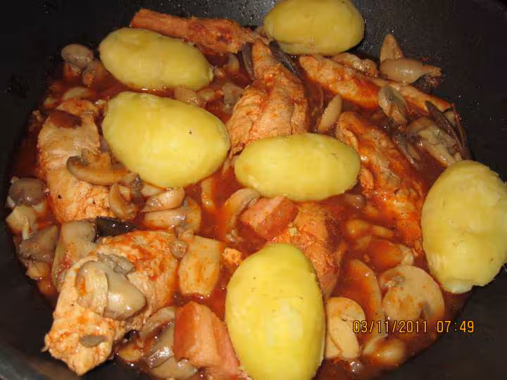 Aiguillettes de poulet a la sauce madere