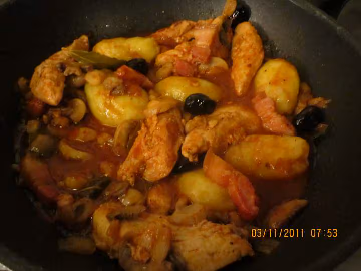 Aiguillettes de poulet a la sauce madere
