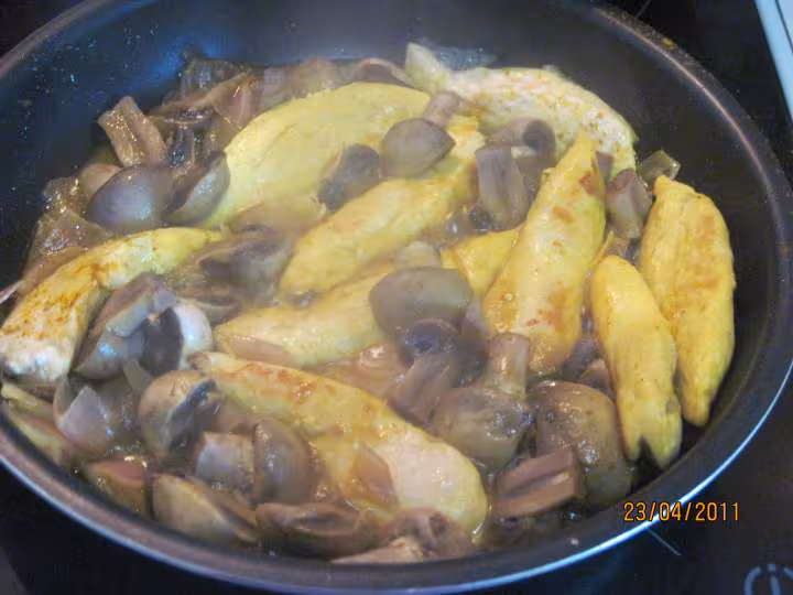 Aiguillettes de poulet au curry