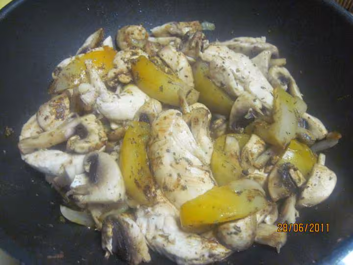 Aiguillettes de poulet aux champignons