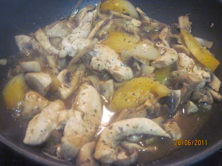 Aiguillettes de poulet aux champignons