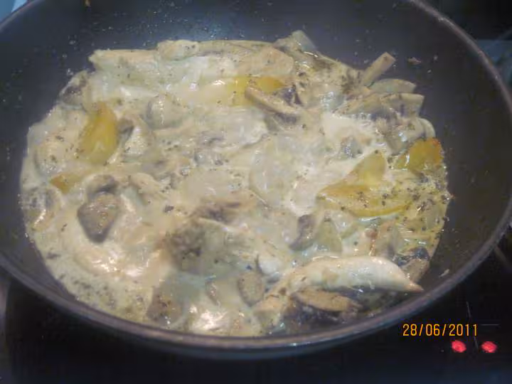 Aiguillettes de poulet aux champignons
