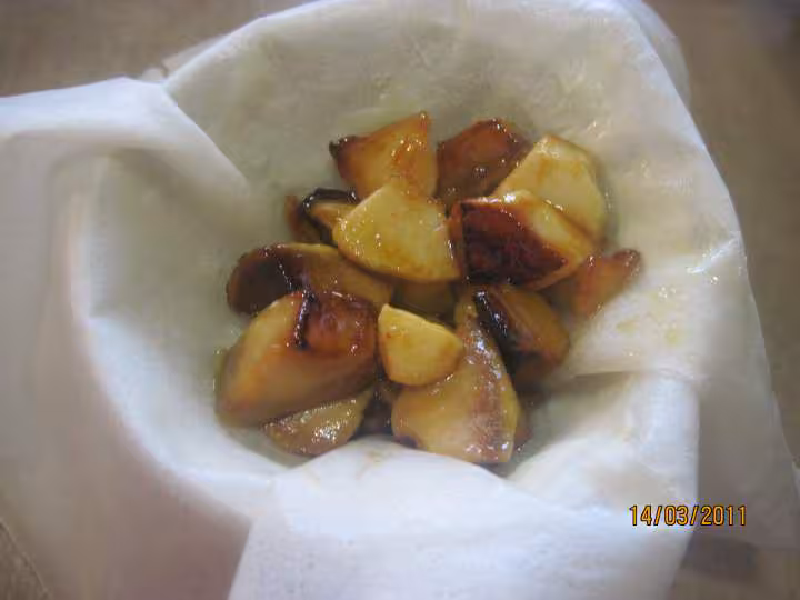Aumonieres au pomme et mangue caramelisees
