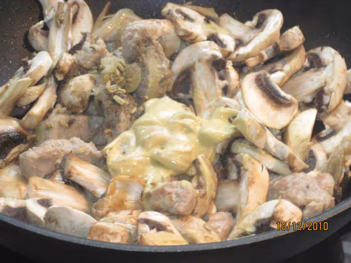 Baguettes d escalopes de porc champignons amp riz