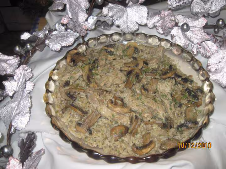 Baguettes d escalopes de porc champignons amp riz