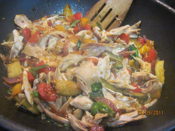 Blanc de poulet aux legumes amp pate d avoine