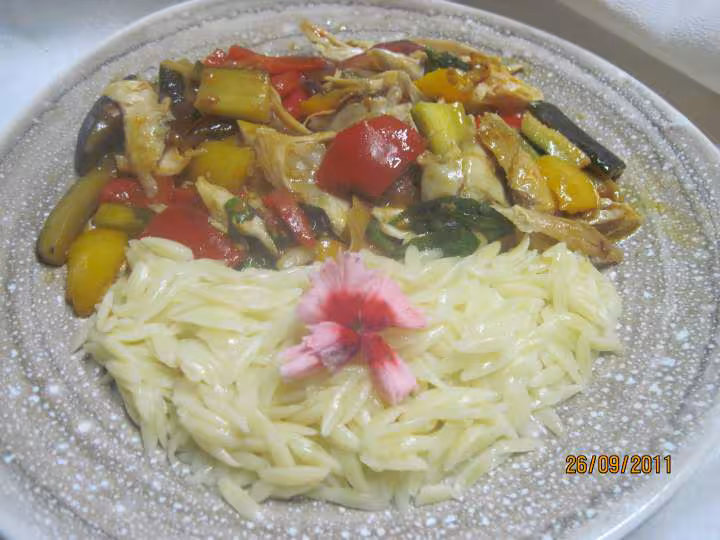 Blanc de poulet aux legumes amp pate d avoine