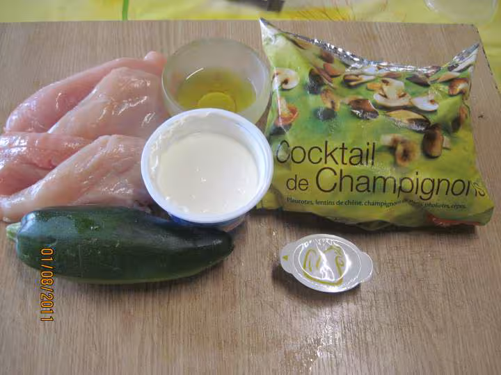 Blancs de poulet aux cocktail de champignons