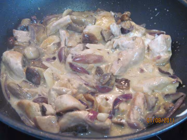 Blancs de poulet aux cocktail de champignons
