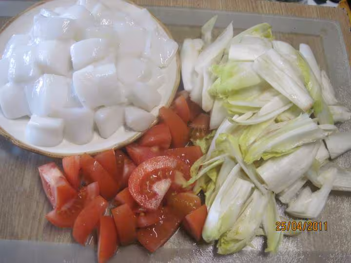 Blancs de seiche au endive sauce curry