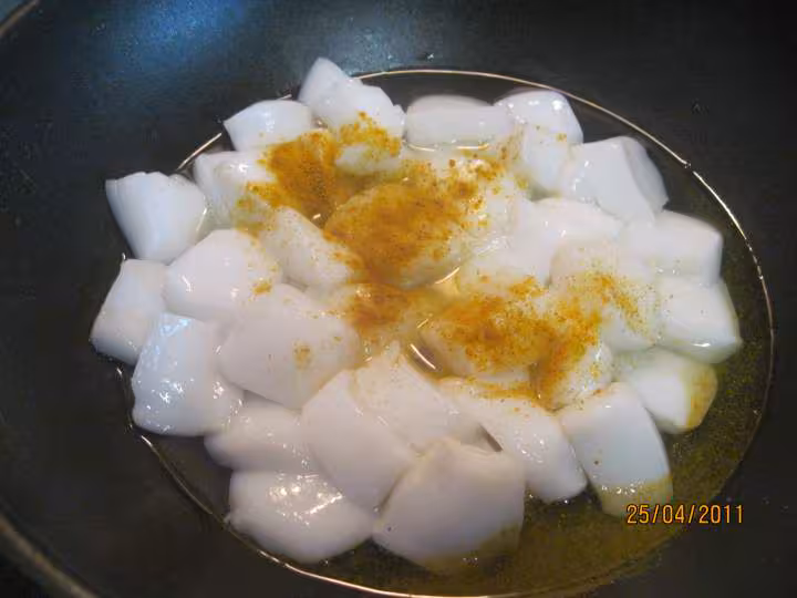 Blancs de seiche au endive sauce curry