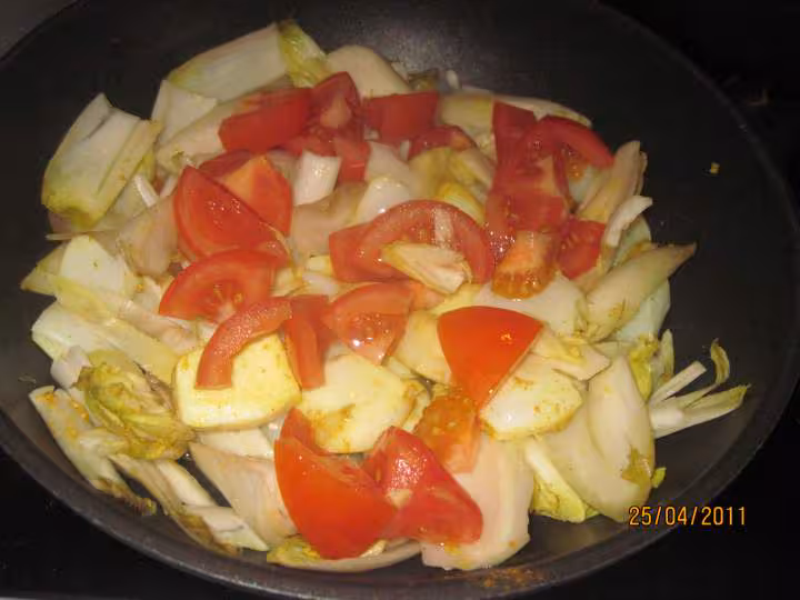 Blancs de seiche au endive sauce curry