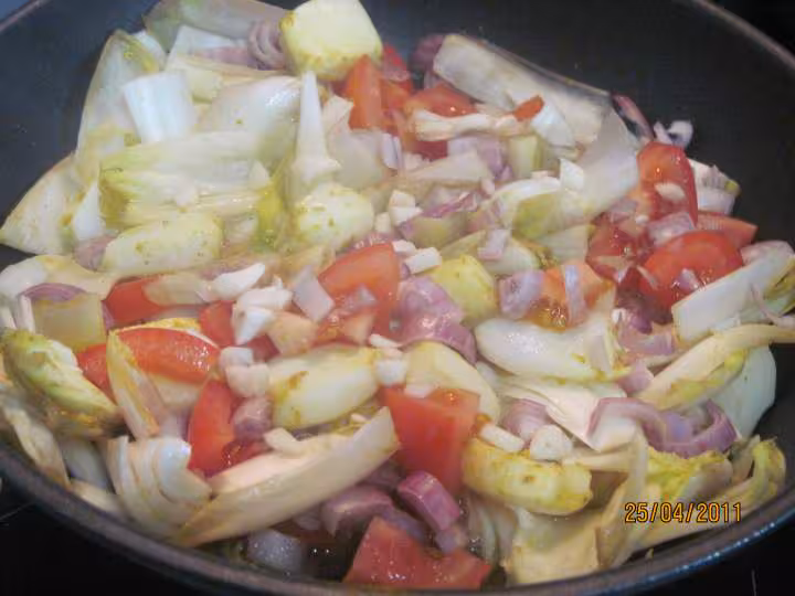 Blancs de seiche au endive sauce curry
