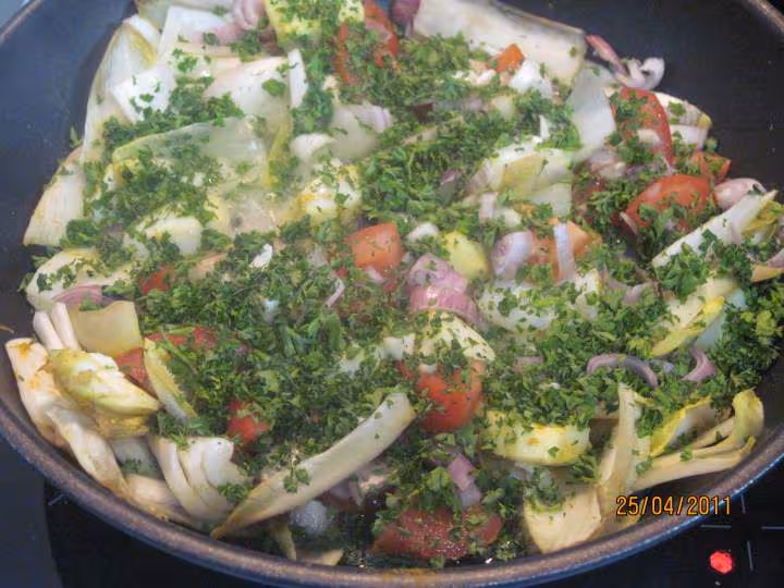 Blancs de seiche au endive sauce curry