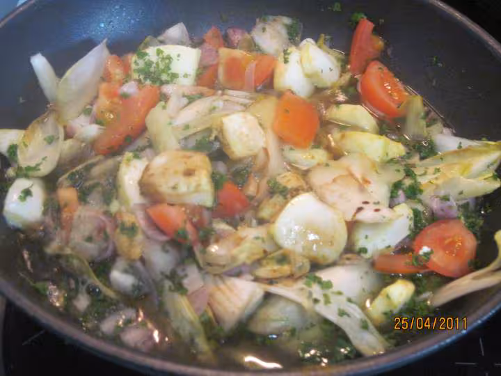 Blancs de seiche au endive sauce curry