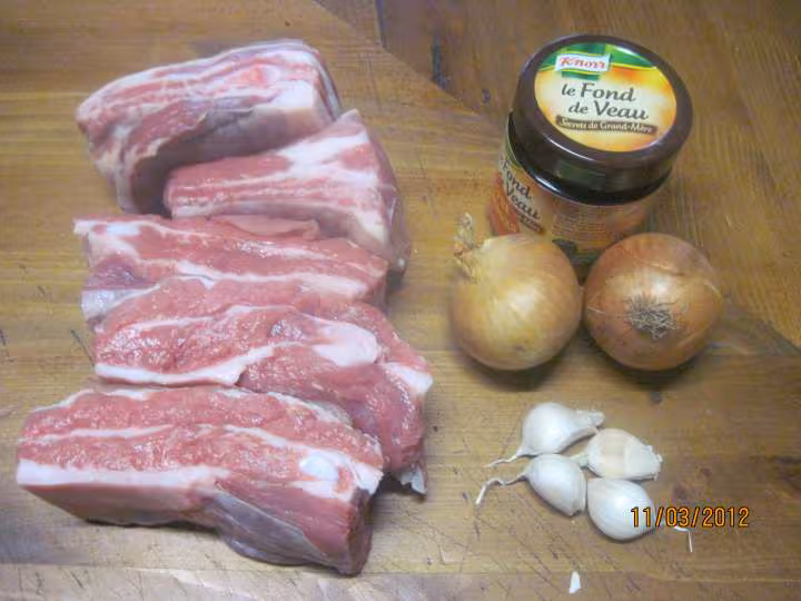 Blanquette de veau avec os aux epinards