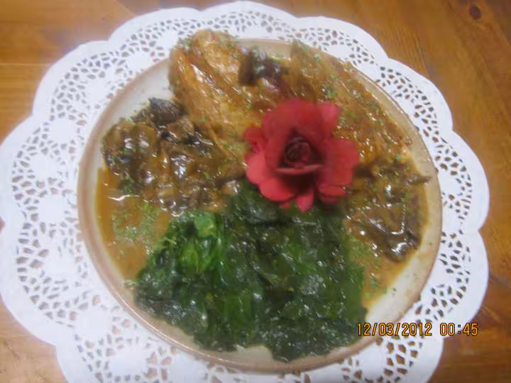 Blanquette de veau avec os aux epinards
