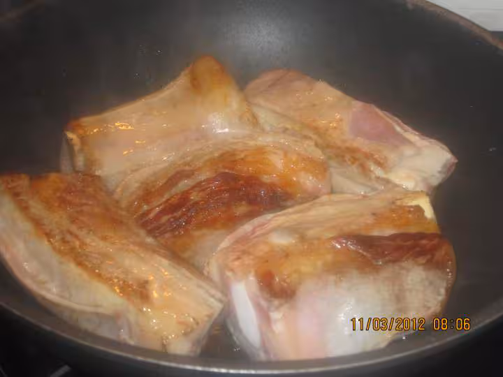 Blanquette de veau avec os aux epinards