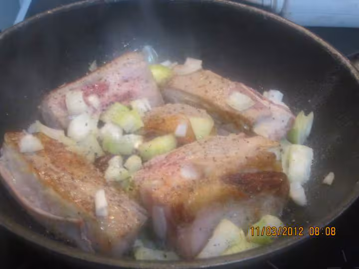 Blanquette de veau avec os aux epinards