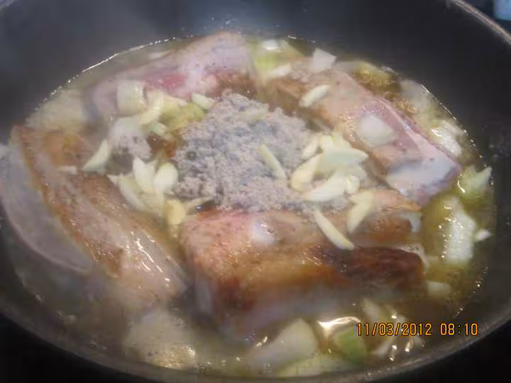 Blanquette de veau avec os aux epinards
