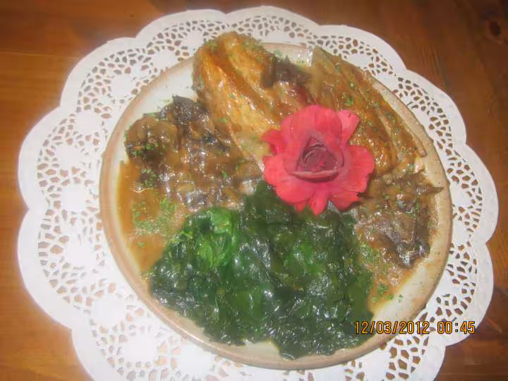 Blanquette de veau avec os aux epinards