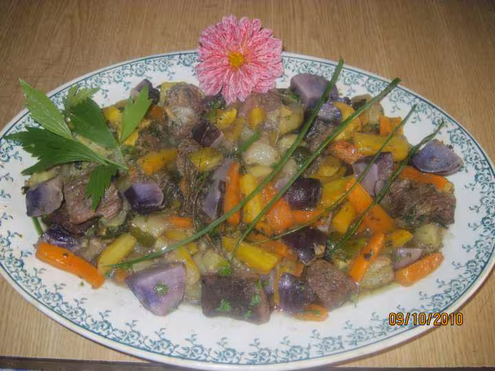 Boeuf bourguignon au melees de legumes
