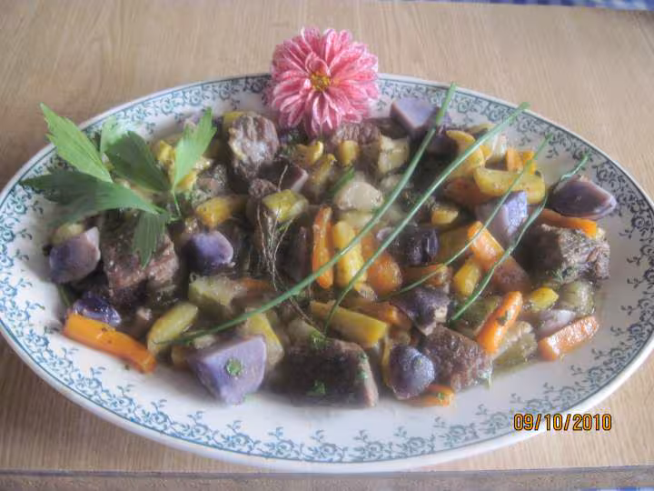 Boeuf bourguignon au meles de legumes