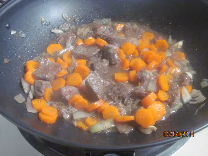 Boeuf carottes en wok