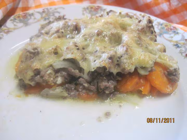 Boeuf hache aux carottes gratiner