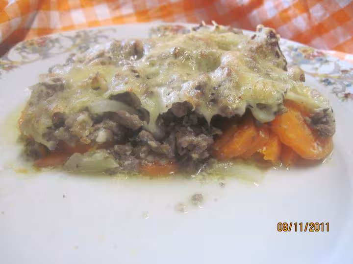 Boeuf hache aux carottes gratiner