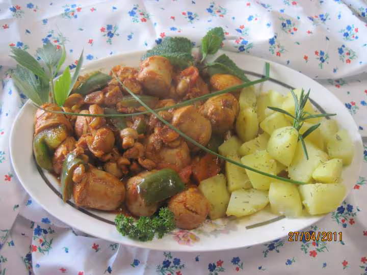 Boudins blancs aux legumes en sauce tomate