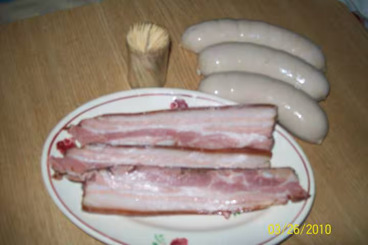 Boudins blancs lard fume amp legumes