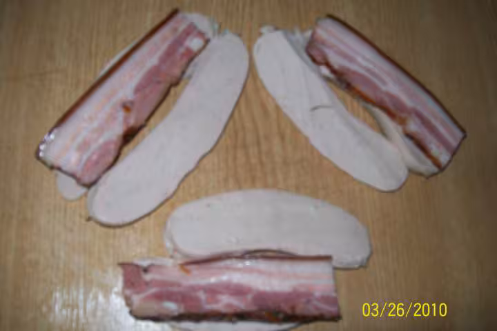 Boudins blancs lard fume amp legumes