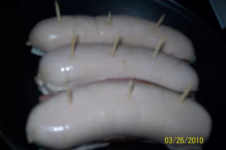 Boudins blancs lard fume amp legumes