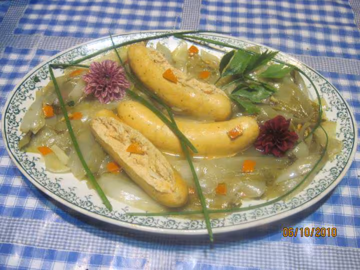 Boudins de saumon aux endives a l etouffee