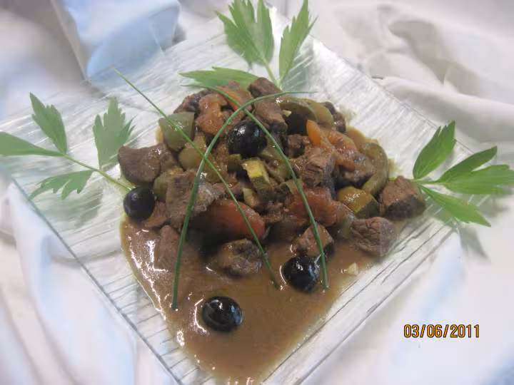 Bouguignon aux trio de legumes sauce massale