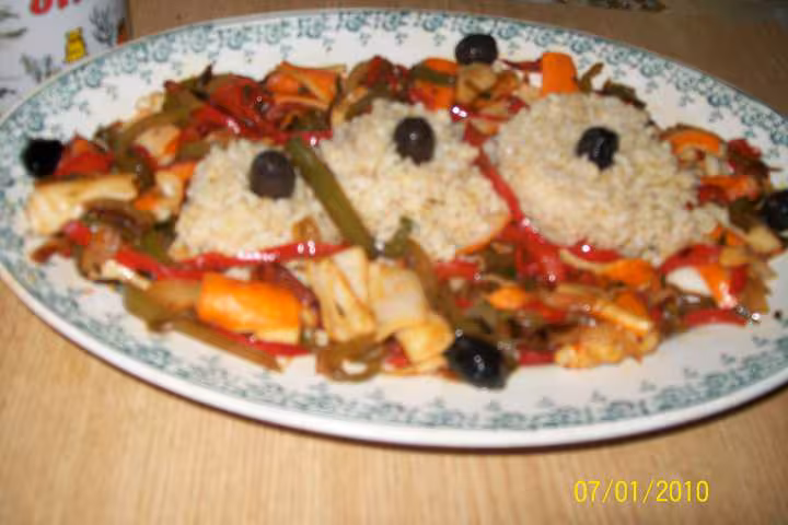 Boulgour aux poivrons et surimi