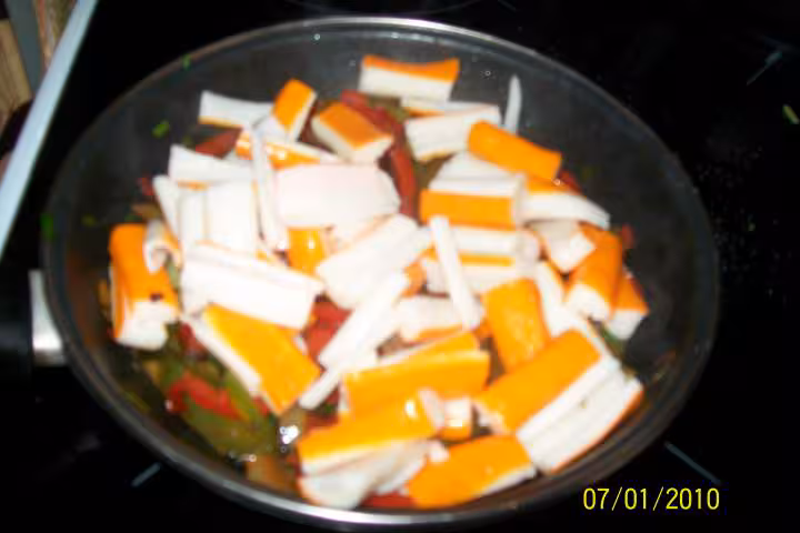 Boulgour aux poivrons et surimi