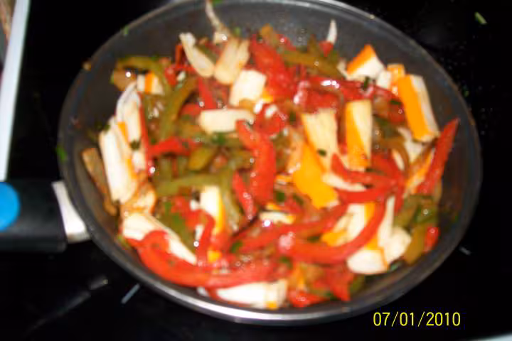 Boulgour aux poivrons et surimi